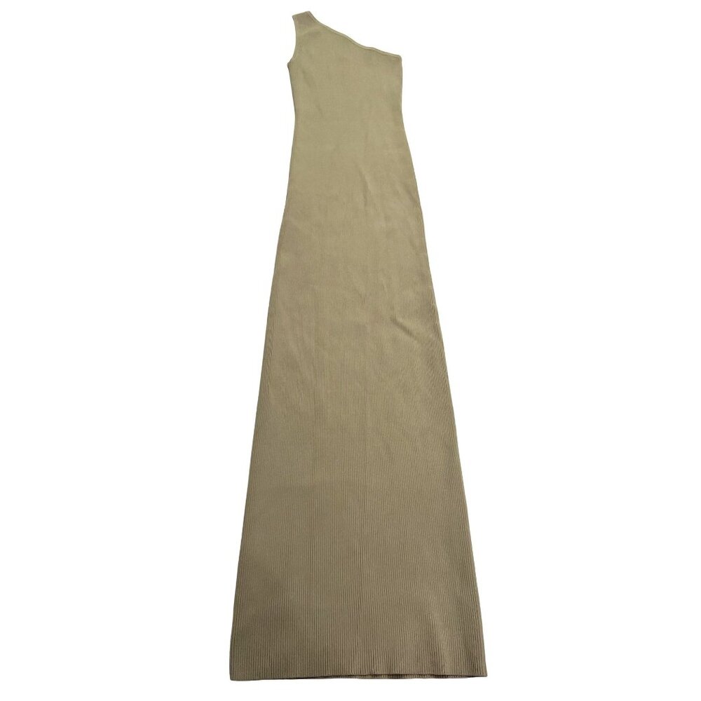 TOTEME Single Shoulder Dress in Overcast Beige